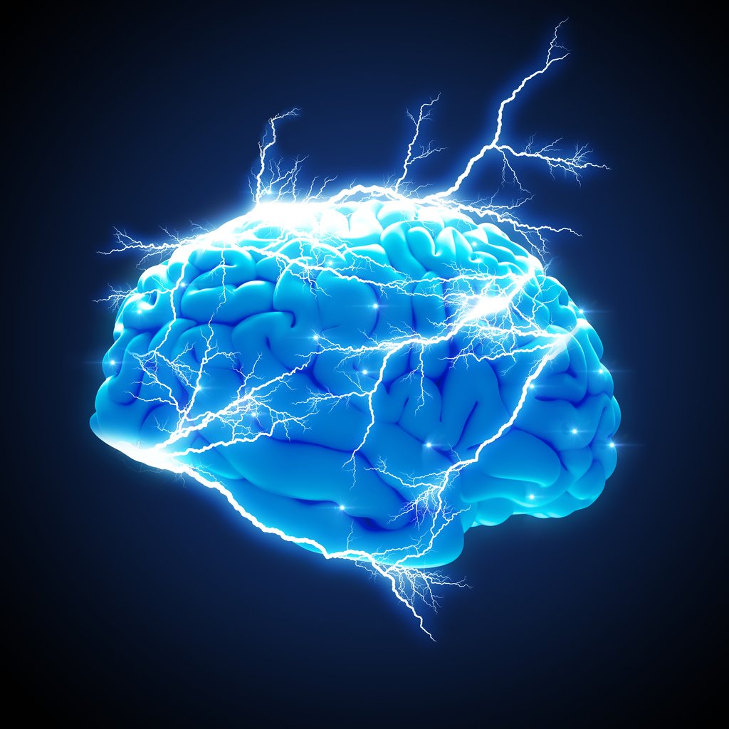 Picture of a brain on a black background